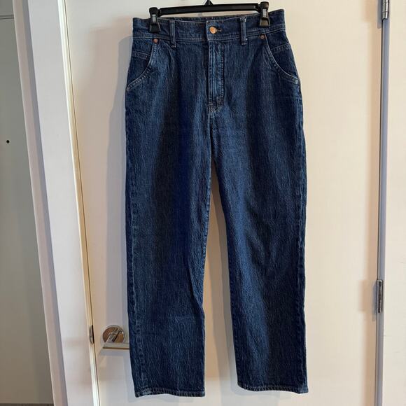 Madewell Perfect Vintage Straight Jeans Blue High Rise Button Zip Pocket Sz 28 - Picture 7 of 14
